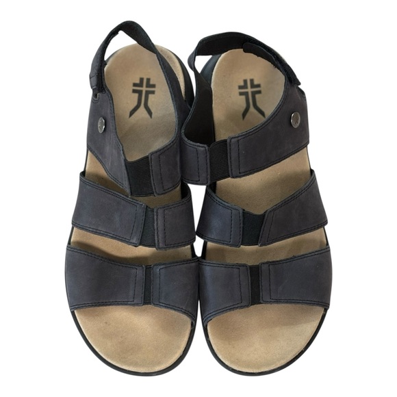 KURU Coda Muse Sandals Shoes Womens Size 9 Jet Black Strappy Comfort Walking - Picture 2 of 11